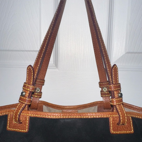 Dooney & Bourke Black and Brown Suede Tote/Purse - Picture 10 of 16